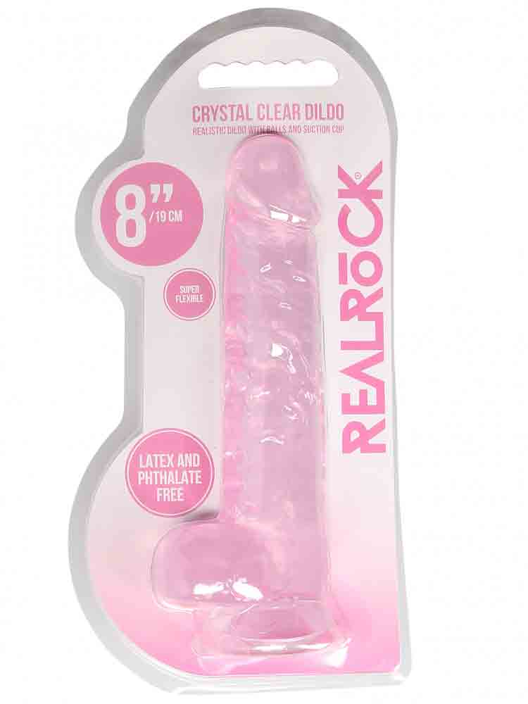 REALROCK Dildo Crystal Clear 8" pink