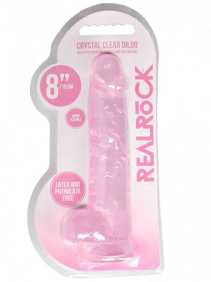 REALROCK Dildo Crystal Clear 8" pink