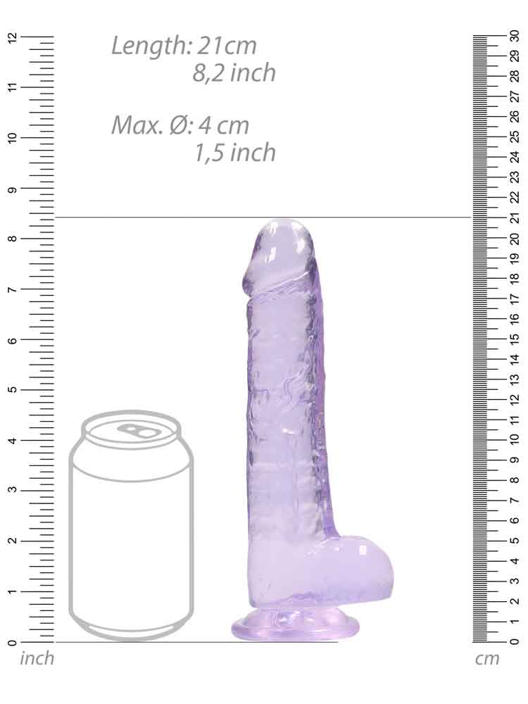 REALROCK Dildo Crystal Clear 8" purple