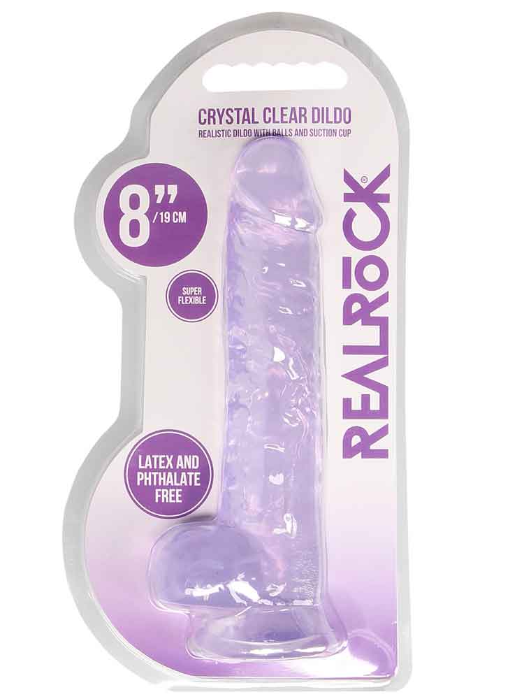 REALROCK Dildo Crystal Clear 8" purple