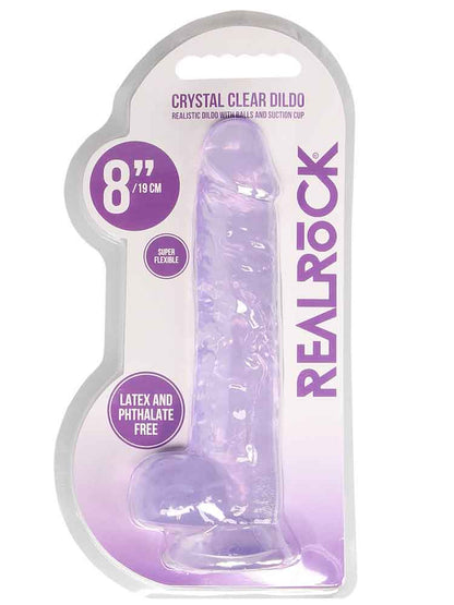 REALROCK Dildo Crystal Clear 8" purple
