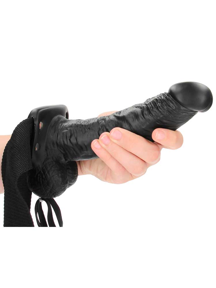 Realrock Strap-on Hollow Dildo 18cm schwarz