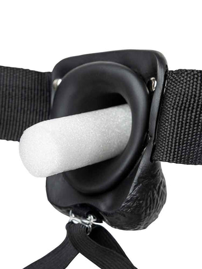 Realrock Strap-on Hollow Dildo 18cm schwarz