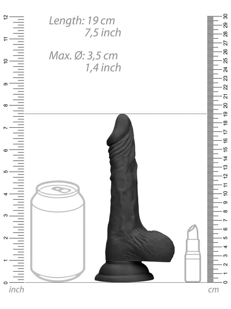 REALROCK Realistik Dildo 7" schwarz