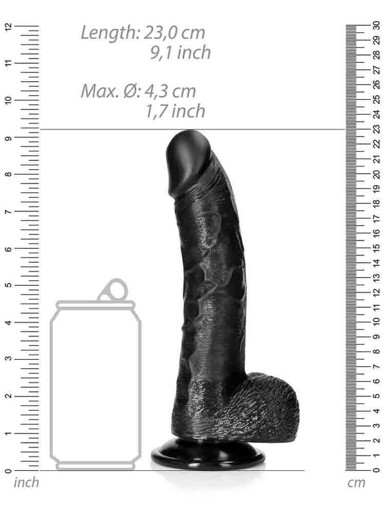 REALROCK Realistik Curved Dildo 8" schwarz