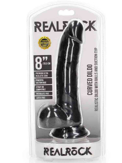 REALROCK Realistik Curved Dildo 8" schwarz