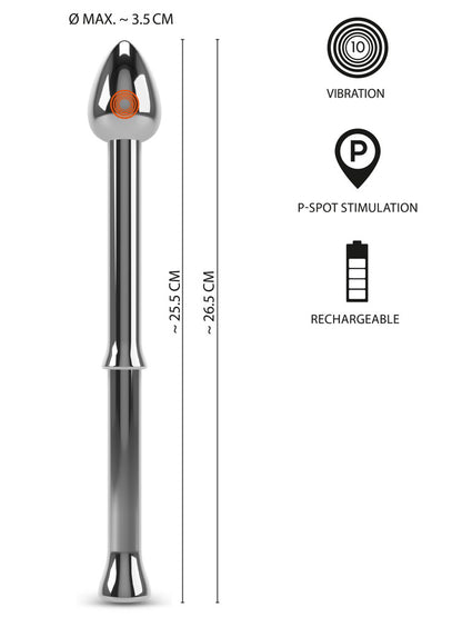 REBEL Vibrating Prostata Stimulator Metal Milking Stick