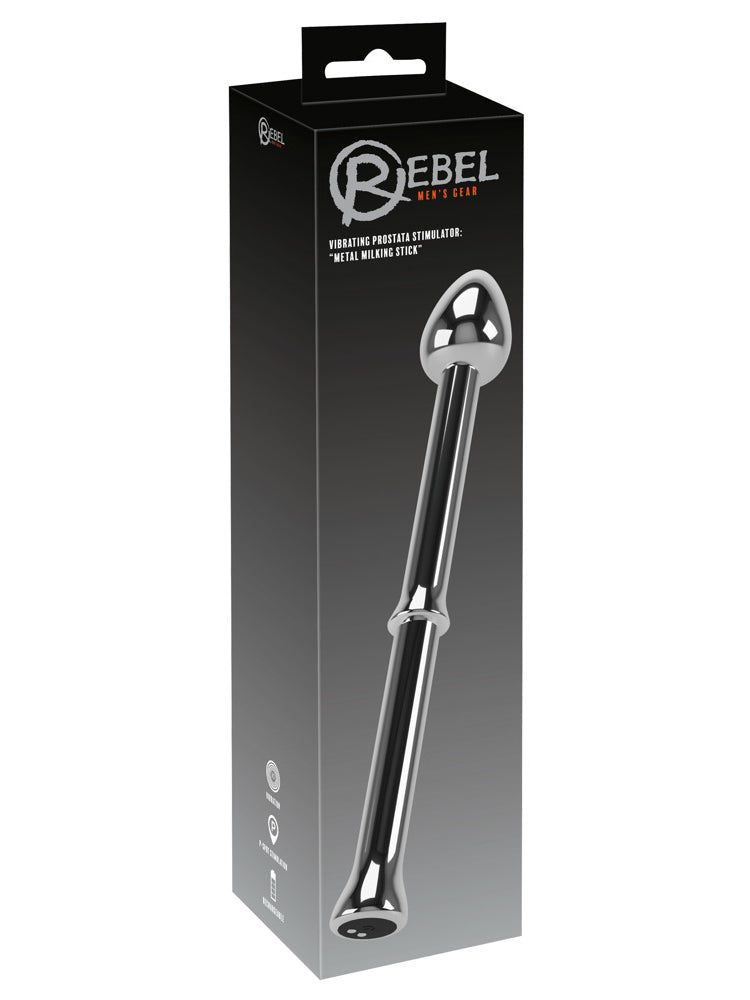 REBEL Vibrating Prostata Stimulator Metal Milking Stick