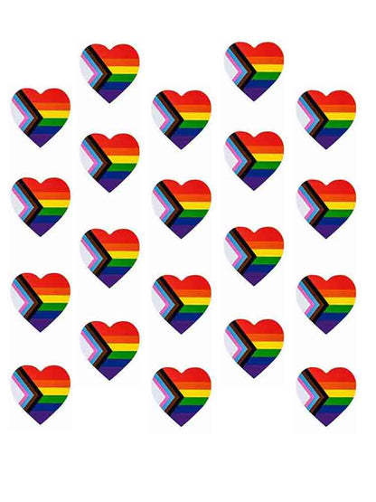 Progressive Regenbogen Aufkleber 20x Herzform