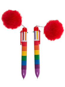 Rainbow Pride Kugelschreiber mit 6-farbigen Minen