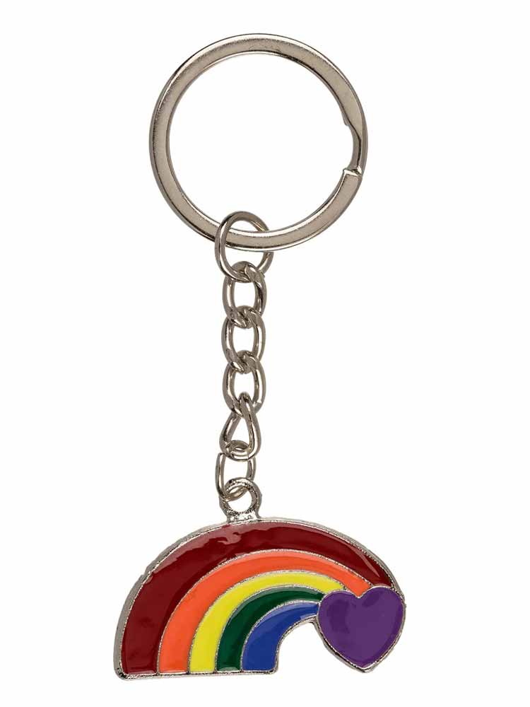 Schlüsselring Pride Regenbogen mit Herz
