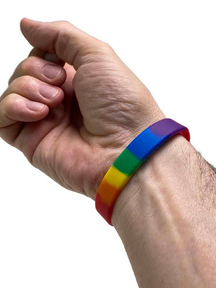 Regenbogen Pride Silikon Armband Farbverlauf