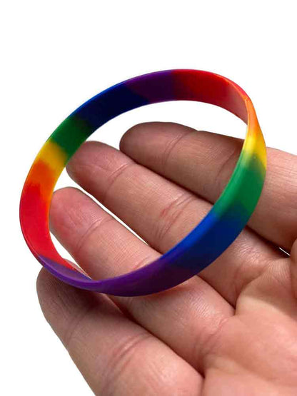 Regenbogen Pride Silikon Armband Farbverlauf