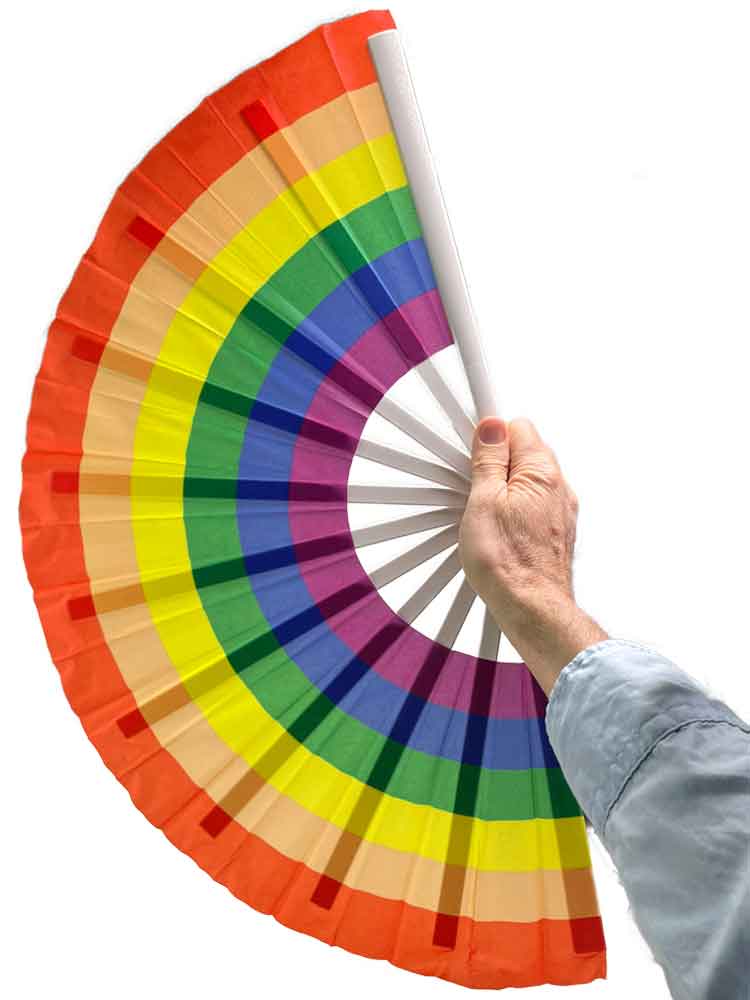 Regenbogen XXL Pride Fächer - klassisch 63x35cm