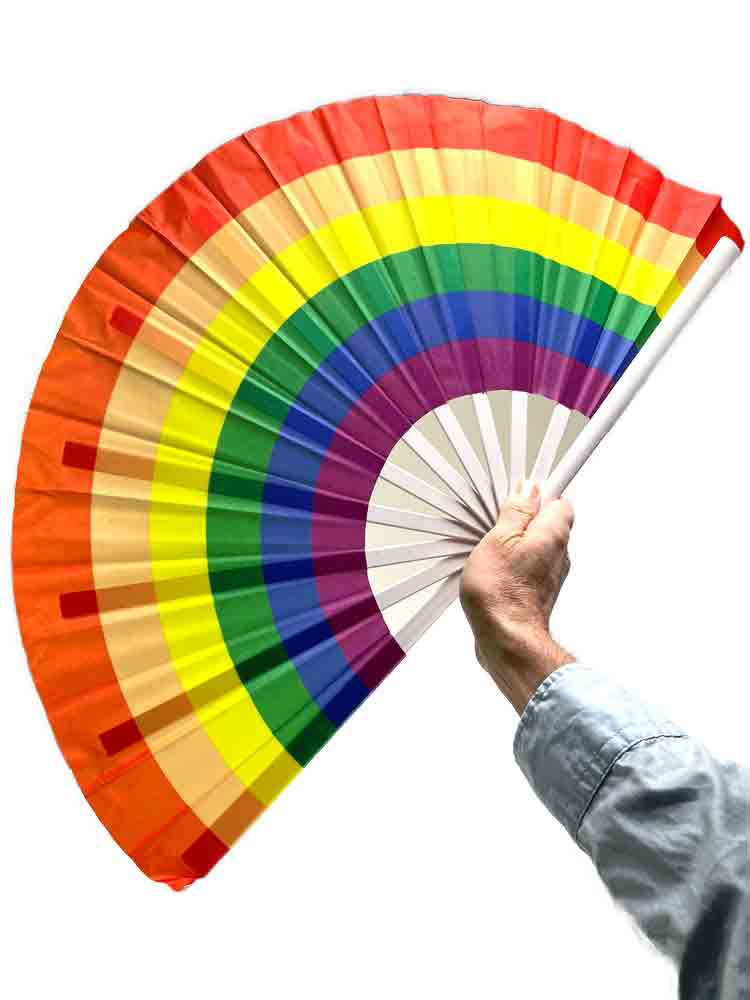 Regenbogen XXL Pride Fächer - klassisch 63x35cm