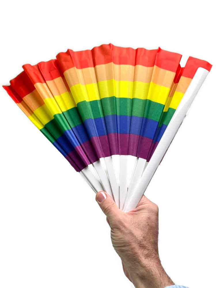 Regenbogen XXL Pride Fächer - klassisch 63x35cm
