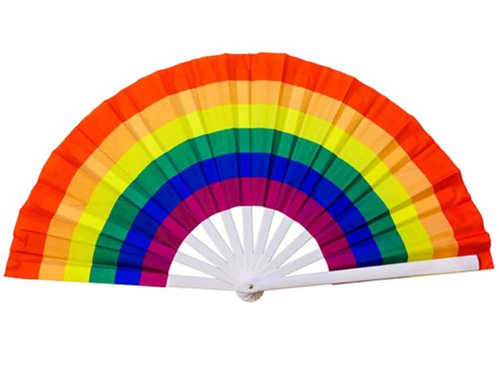 Regenbogen XXL Pride Fächer - klassisch 63x35cm