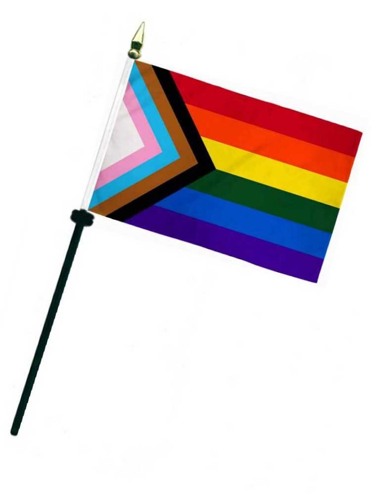 Progressive Regenbogen Flagge 10x15cm