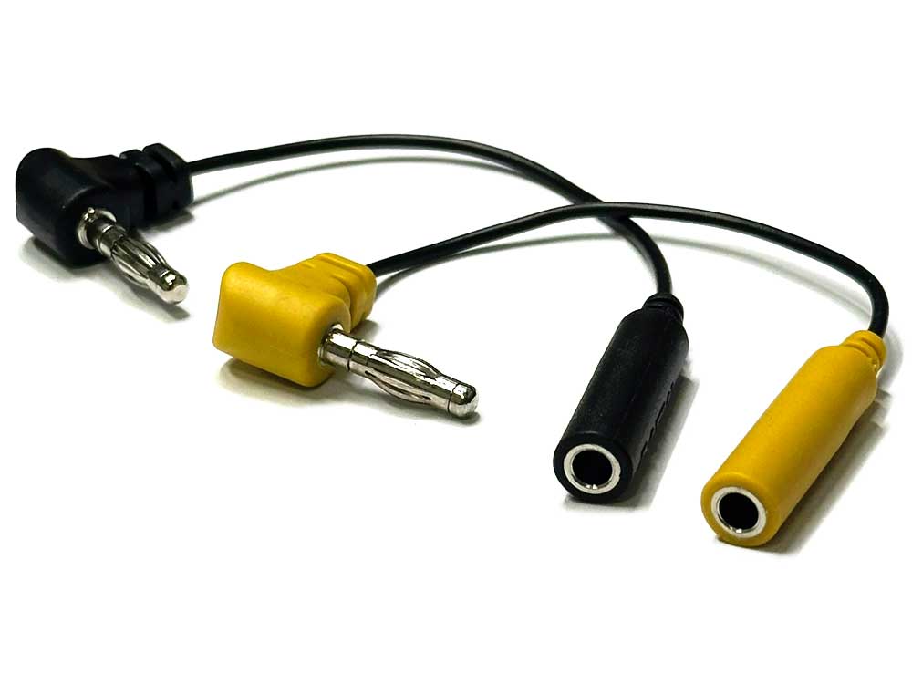 Reizstrom Adapter #24 - 4mm Buchse zu 4mm 90-Grad-Stift