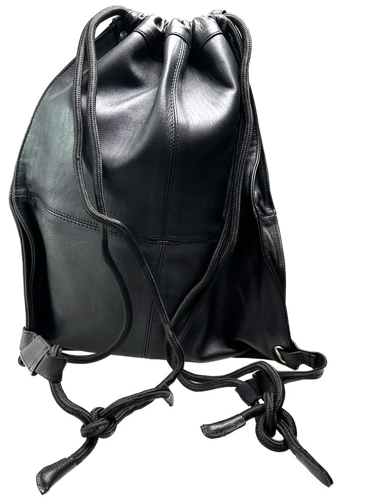 Riegillio Lederrucksack Klettpatch schwarz