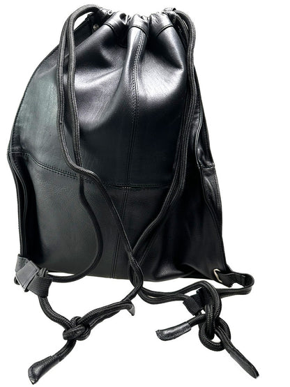 Riegillio Lederrucksack Klettpatch schwarz