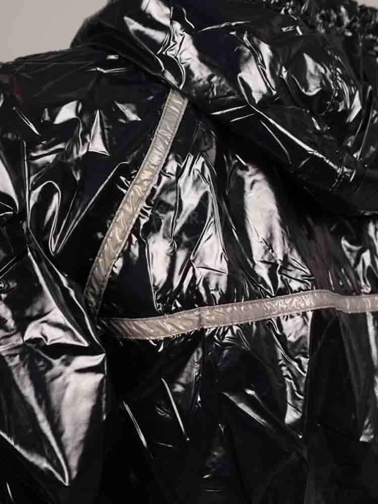 Riegillio Shiny Nylon Tracksuit Jacket - schwarz-grau