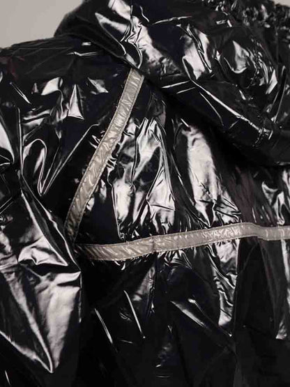 Riegillio Shiny Nylon Tracksuit Jacket - schwarz-grau