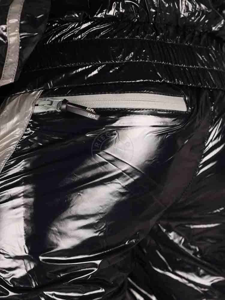 Riegillio Shiny Nylon Tracksuit Pants - schwarz-grau