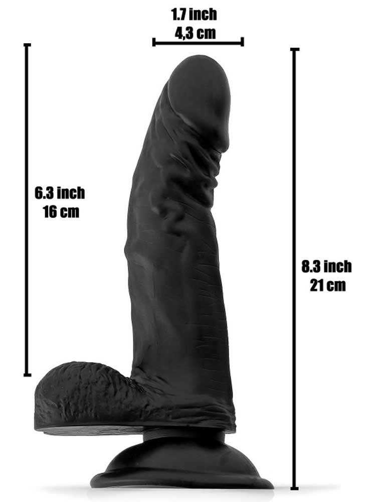 RUDE RIDER Realistic Dildo AARON - schwarz