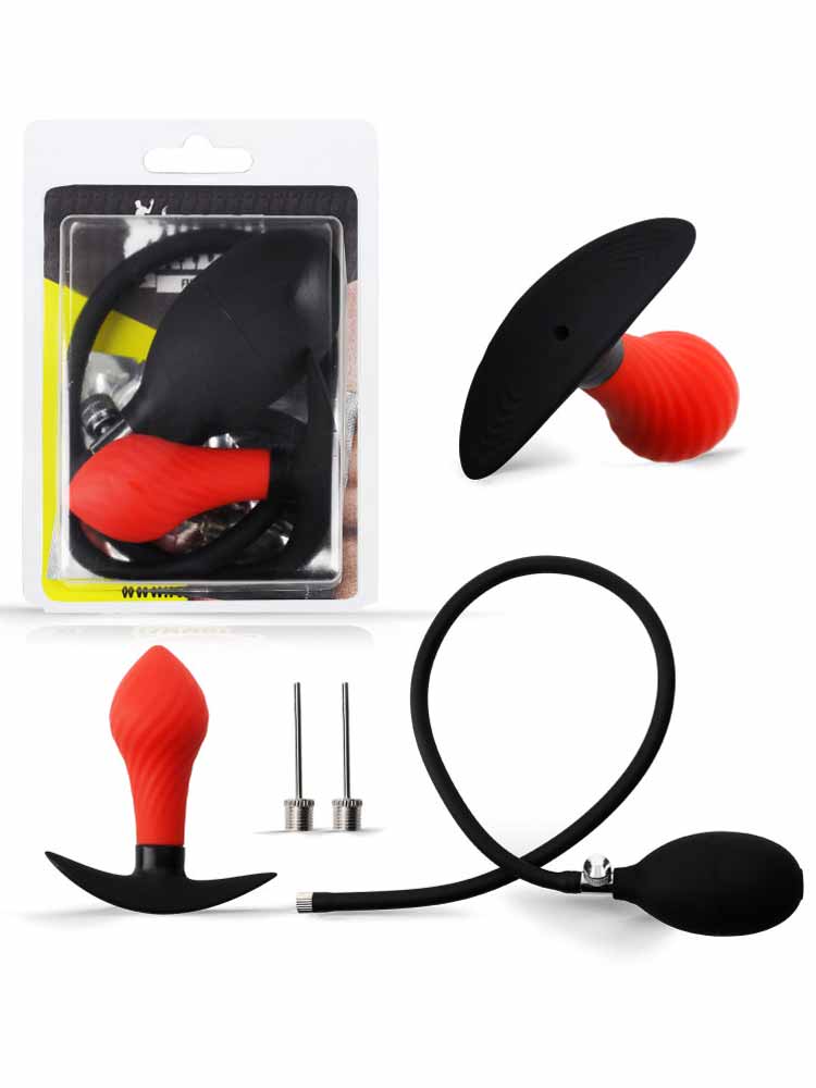 RUDE RIDER Butt Plug aufblasbar schwarz-rot