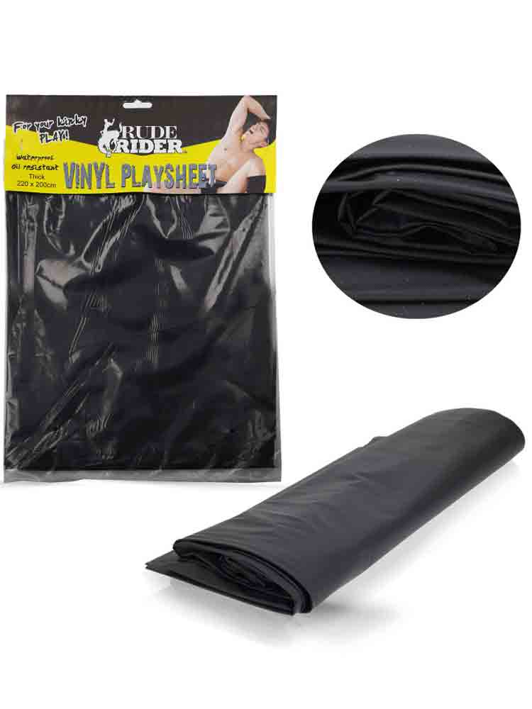 RUDE RIDER Vinyl Bettlaken 220x200cm schwarz