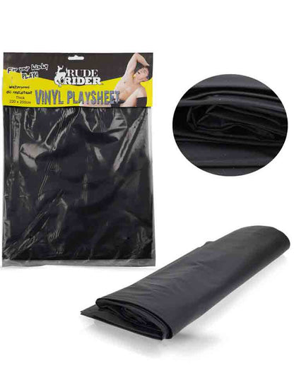 RUDE RIDER Vinyl Bettlaken 220x200cm schwarz