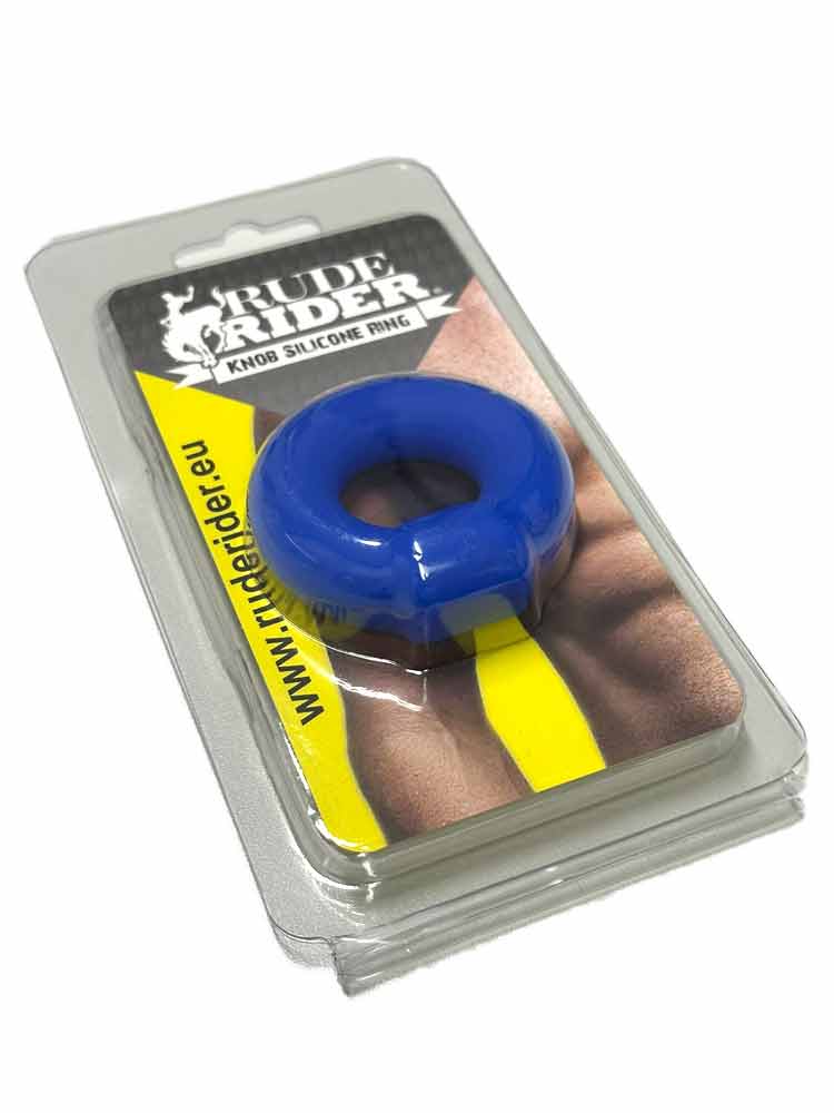 RUDE RIDER KNOB Cockring Silikon - blau