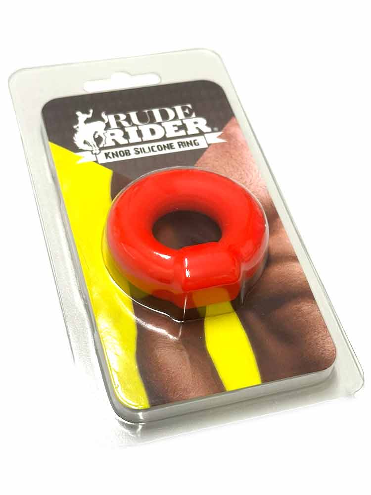 RUDE RIDER KNOB Cockring Silikon - rot
