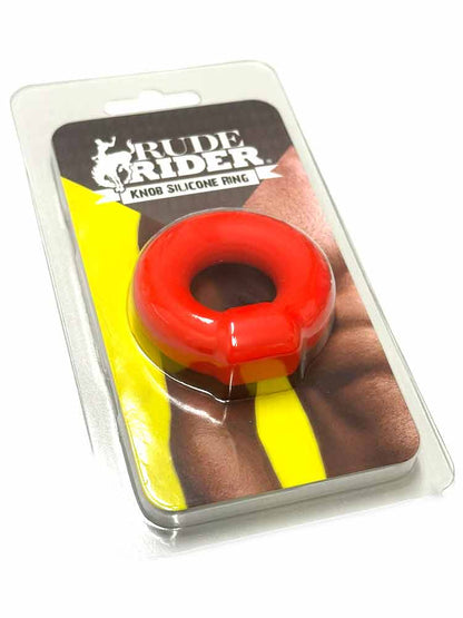 RUDE RIDER KNOB Cockring Silikon - rot