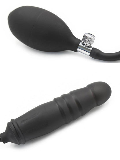 RUDE RIDER Silikon Dildo-Plug aufblasbar schwarz