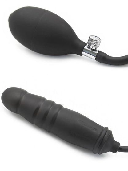 RUDE RIDER Silikon Dildo-Plug aufblasbar schwarz