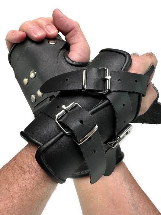 Hand-Hängefesseln Leder schwarz