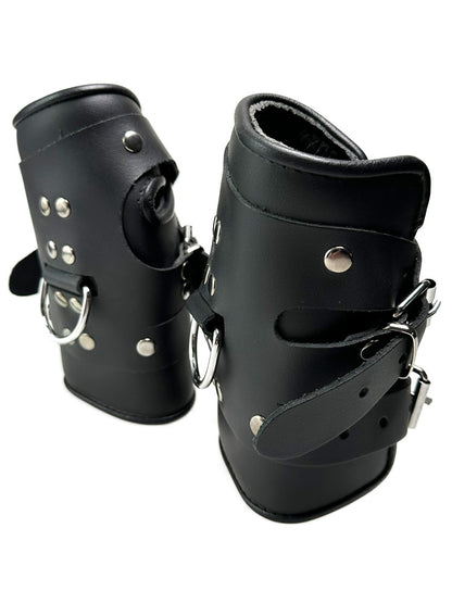 Hand-Hängefesseln Leder schwarz