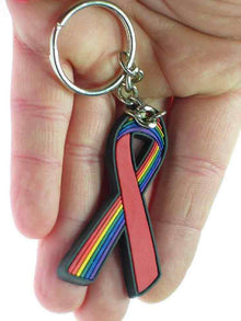 Schlüsselring Ribbon Regenbogen längs