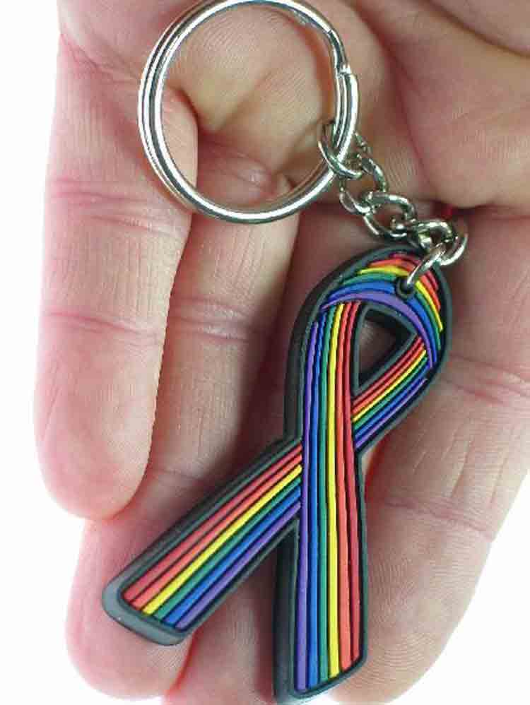 Schlüsselring Ribbon Regenbogen Pride
