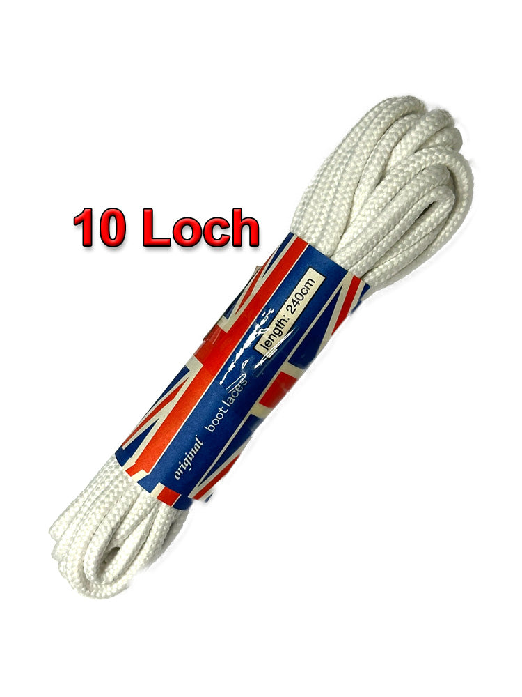 Schnürsenkel für 10 Loch - Boots bzw. Stiefel WEISS