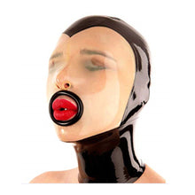 Latexmaske mit Mundöffnung schwarz-transparent