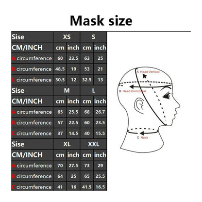 Latexmaske mit Mundöffnung schwarz-transparent