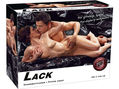 Lack-Spannbettlaken - schwarz 160x200cm