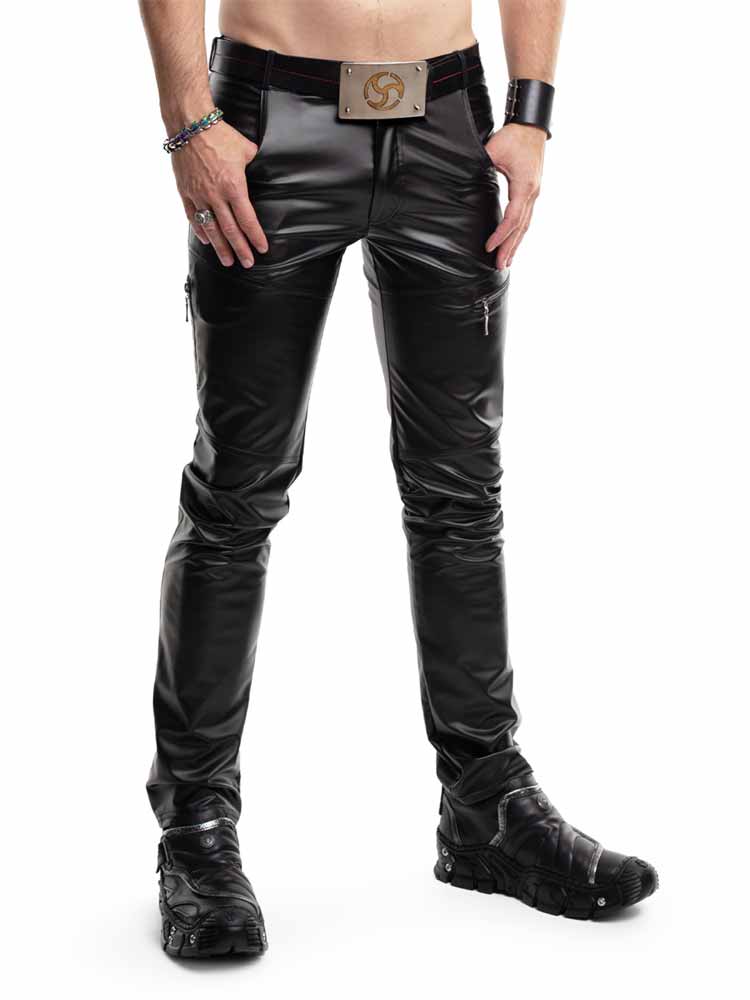Hose AMEDEO Wetlook schwarz