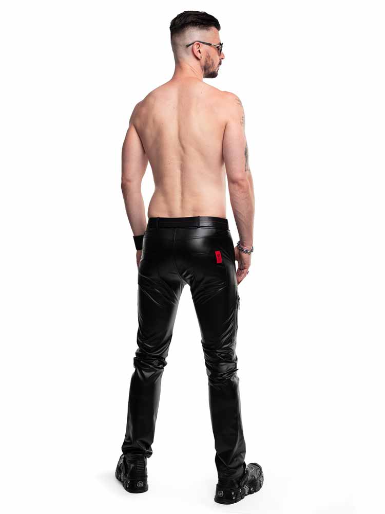 Hose AMEDEO Wetlook schwarz