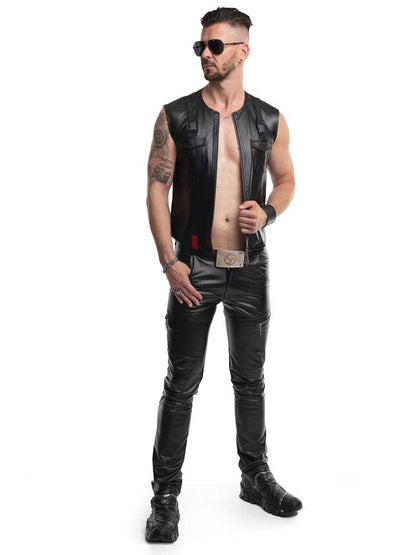 Hose AMEDEO Wetlook schwarz