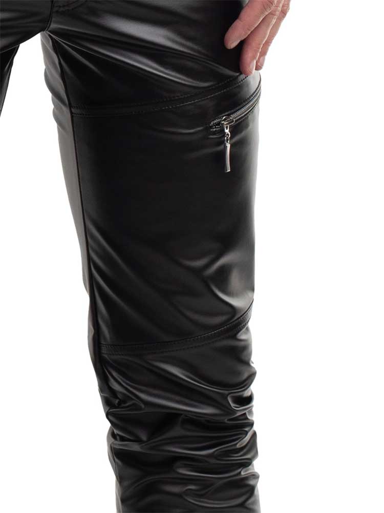 Hose AMEDEO Wetlook schwarz