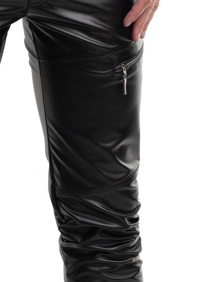 Hose AMEDEO Wetlook schwarz